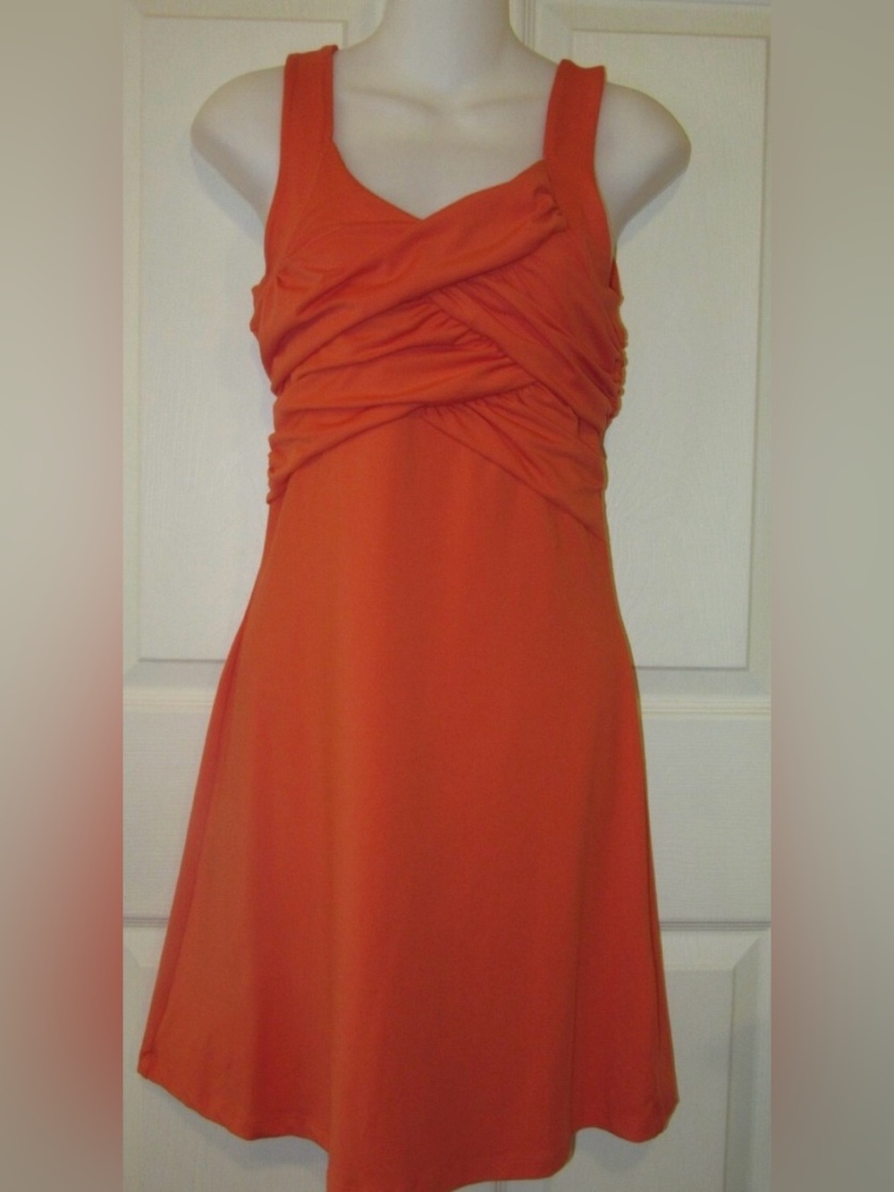 Athleta Bright Orange Sleeveless Twist-Front Midi Dress Size XS